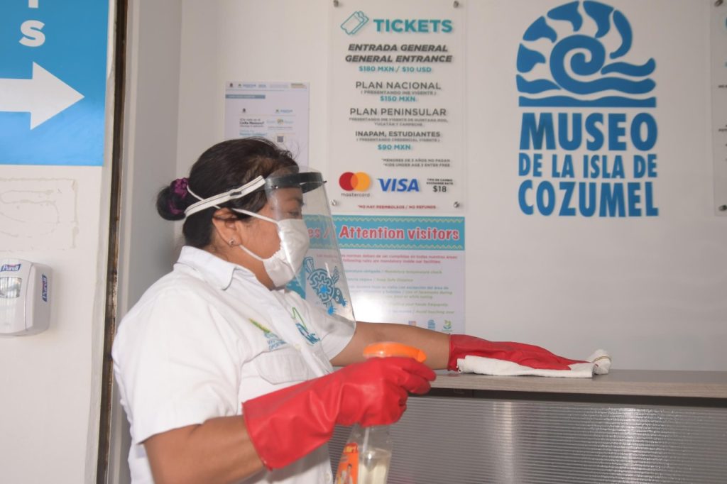 Museo de la isla de Cozumel. Medidas Sanitarias.