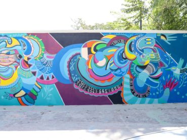 Promueven el cuidado del agua en Bacalar a través del arte visual con el mural “Guardianes de la Laguna”