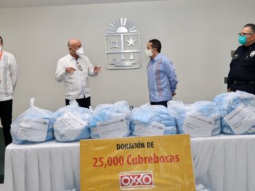 Reciben 25 mil cubrebocas para corporaciones policiacas de Quintana Roo