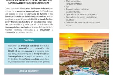 Se inició con la “Certificación en Protección y Prevención Sanitaria en Instalaciones Turísticas en Quintana Roo