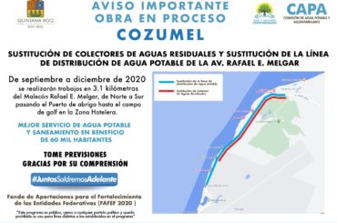 Obras históricas de agua potable y drenaje sanitario en Cozumel