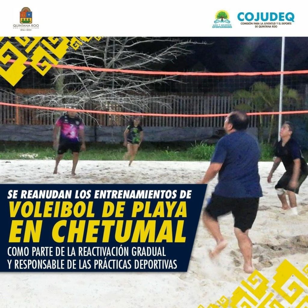 Reanudan entrenamientos de voleibol de playa en Chetumal