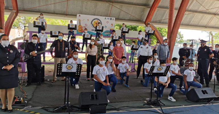 Se presentó en Cancún la Academia Infantil de Música de la Policía Quintana Roo