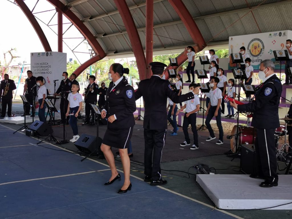 Se presentó en Cancún la Academia Infantil de Música de la Policía Quintana Roo