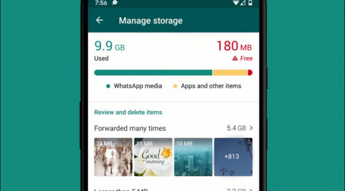 Nuevo gestor de almacenamiento WhatsApp para borrar fotos y videos