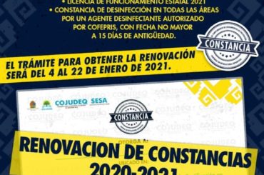 Se acaba el plazo para la renovación de Constancias