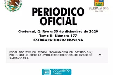 Periódico Oficial de vanguardia en Quintana Roo